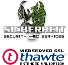Sicherheit -> Thawte Webserver SSL EV für 525,00 € - Laufzeit und Abrechnung  1 Jahr. ( Vorkasse )